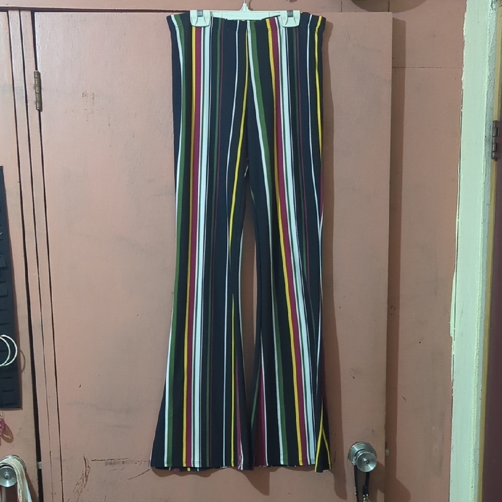 Colorful Striped Flare Pants